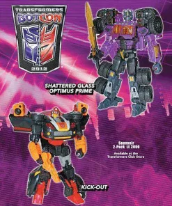 Promo 🎉 Transformers Botcon Exclusives Shattered Glass Optimus Prime & Kick-Out Exclusive Action Figure 2-Pack 🥰