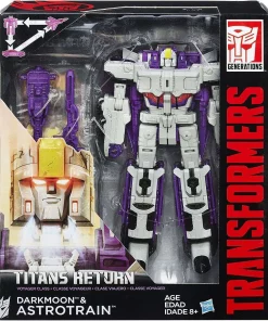 Best deal 🔔 Transformers Generations Titans Return Darkmoon & Astrotrain Voyager Action Figure [Damaged Package] 🔥