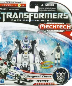 Hot Sale 🎉 Transformers Dark of the Moon Mechtech Icepick with Sergeant Chaos Action Figure Set [Damaged Package] ⌛