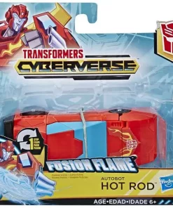 Deals 🎁 Transformers Cyberverse 1 Step Changer Hot Rod 4.25" Action Figure [Fusion Flame] 👍