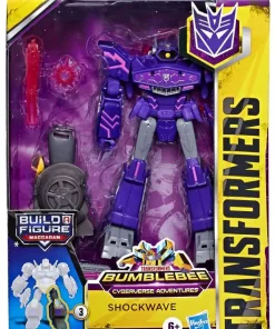 Outlet ✔️ Transformers Bumblebee Cyberverse Adventures Build a Maccadam Shockwave Deluxe Action Figure 🥰