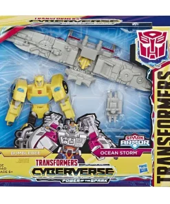 Best deal 🤩 Transformers Cyberverse Power of the Spark Spark Armor Bumblebee Elite Class Action Figure [Ocean Storm] ✔️
