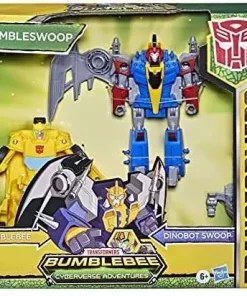 Hot Sale 🤩 Transformers Cyberverse Dino Combiner Bumbleswoop Action Figure [Bumblebee & Dinobot Swoop] 🎁