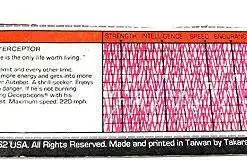 Discount 🥰 Transformers Generation 1 Vintage Sizzle Filecard 👏