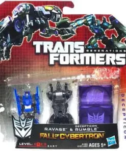 Best Sale 🧨 Transformers Generations Fall of Cybertron Ravage & Decepticon Rumble Legend Legend Mini Figure 2-Pack [Damaged Package] 😍