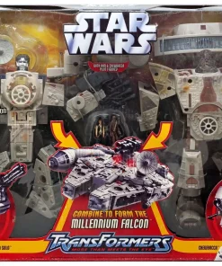 Wholesale 💯 Star Wars A New Hope Transformers 2006 Han Solo & Chewbacca Millennium Falcon Action Figure [Damaged Package] 🌟