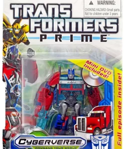 Flash Sale 🤩 Transformers Cyberverse Commander Optimus Prime Commander Action Figure [With Mini DVD] ⭐