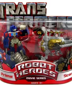 Discount 😀 Transformers Movie Robot Heroes Movie Series Optimus Prime & Scorponok Figure 2-Pack 👏