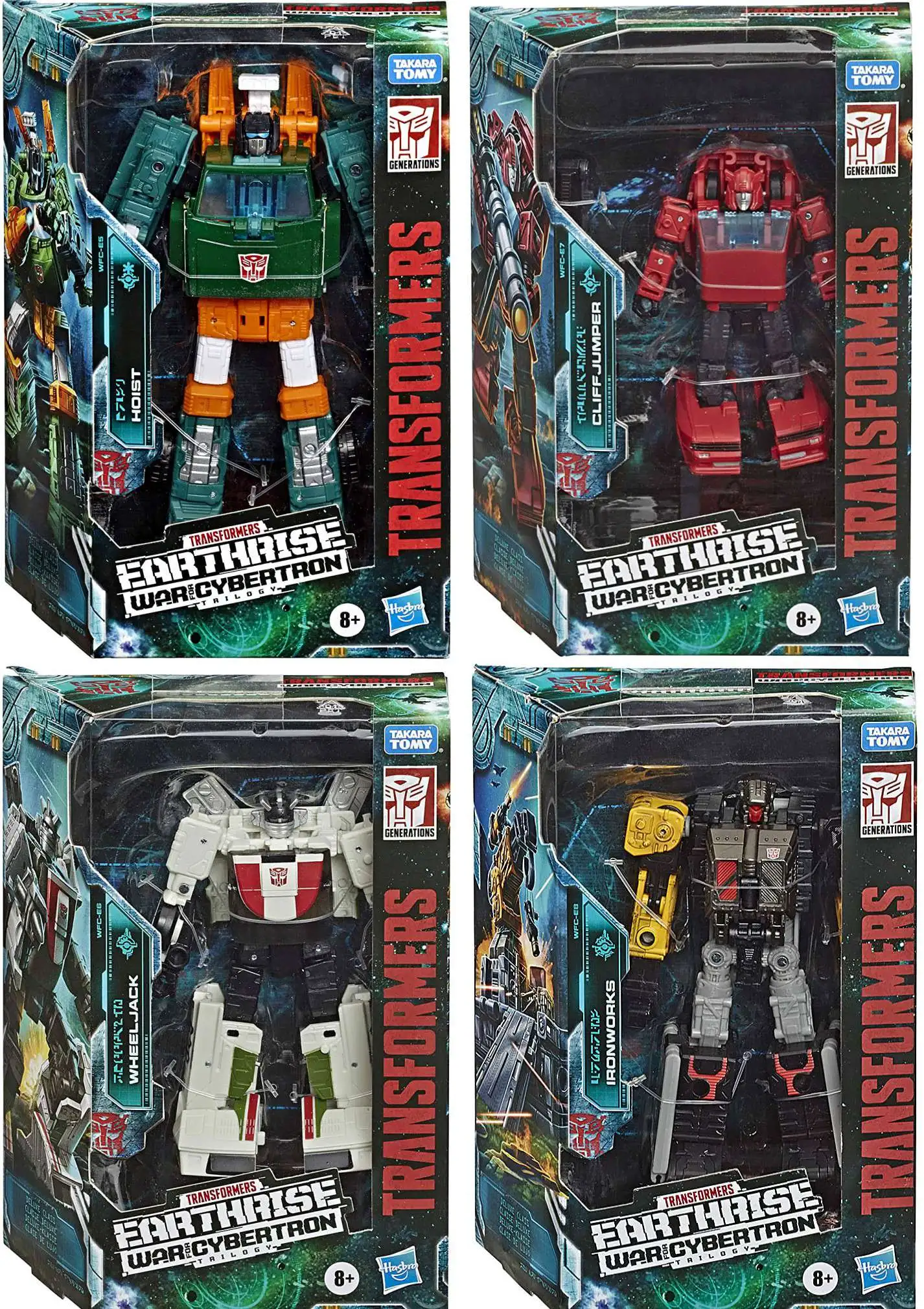 Best Sale 💯 Transformers Generations Earthrise: War for Cybertron Trilogy Hoist, Cliffjumper, Wheeljack, & Ironworks Deluxe Set of 4 Action Figures 👍