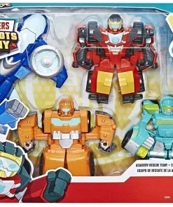 Outlet 👏 Transformers Playskool Heroes Rescue Bots Academy Hot Shot, Whirl, Wedge & Hoist Action Figure 4-Pack [Academy Rescue Team] 🌟